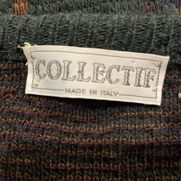 Collectif‎ Sweater Vintage 90s Soft Wool Blend Pullover Crewneck Italian Made XL - Picture 3 of 7